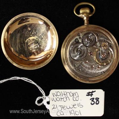 21 Jewels Pocket Watch by â€œWaltham Watch Companyâ€ circa 1901 