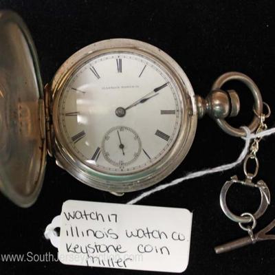 Miller Keystone Coin Pocket Watch with Key by â€œIllinois Watch Companyâ€ 
