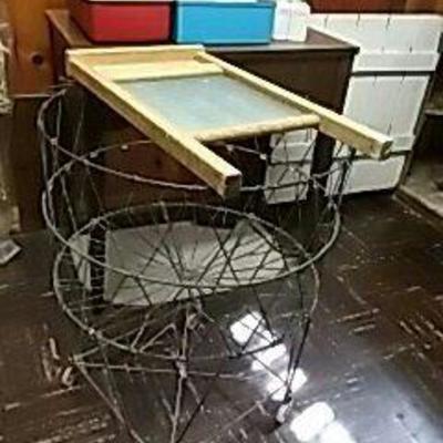 Laundry Cart, Sewing Machine, Sewing Box, Glass Washboard, and More