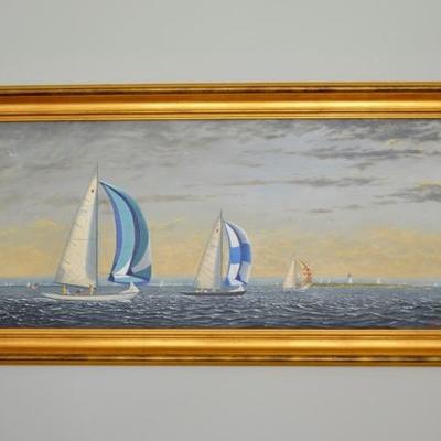 Nautical oil painting by New England artist Robert Duff