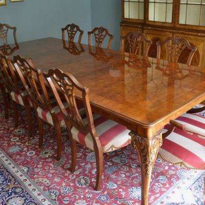 Karges dining table and 10 chairs