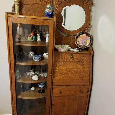 ANTIQUE SIDE BY SIDE SECRETARY BOOKCASE