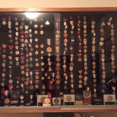 

Display Case filled with Medals