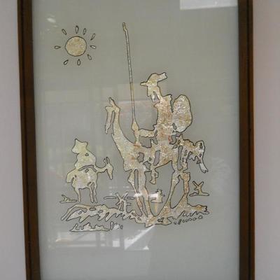 framed etched in glass art