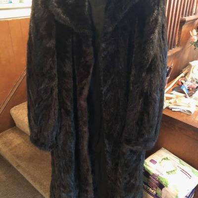 Black fur coat (mink?)