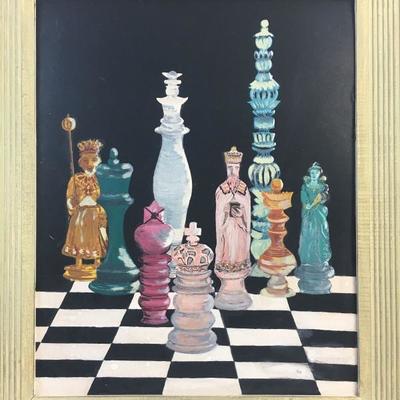 Surrealism Chess Oil Painting
click the link to bid:
https://carrellestatesales.hibid.com/lot/40656308/mid-century-surrealism-chess-painting