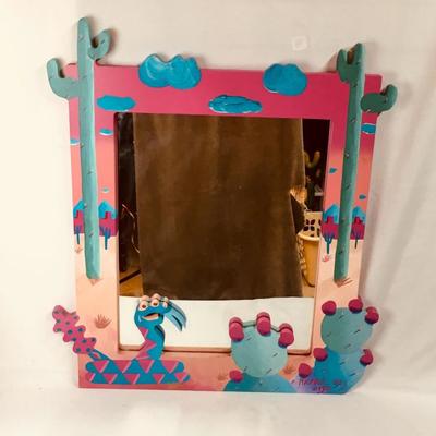 Carved and Painting Folk Art Mirror by artist Michael Ives
click the link to learn more and to bid...