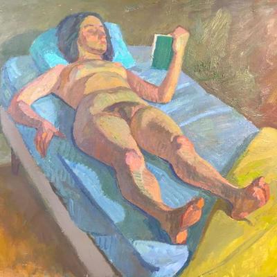 Mid Century Modern Reclining Nude Painting
click link to learn more and to bid...