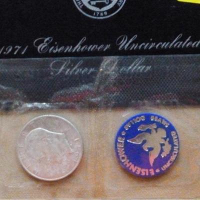 1972 Einsenhower uncirculated 40% silver dollar  coin
