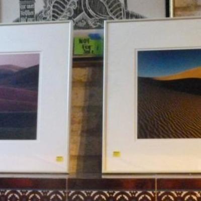 Pair of framed and matted photographs, signed in  pencil
