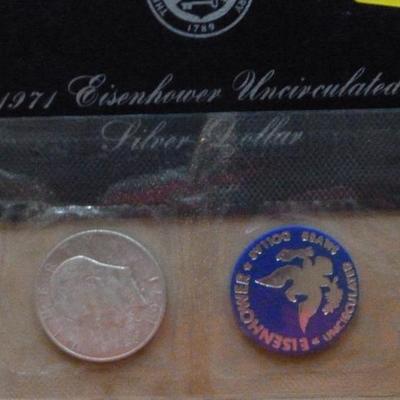 1971 Eisenhower uncirculated 40% silver dollar  coin
