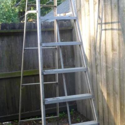 Lot of three ladders, third not pictured
