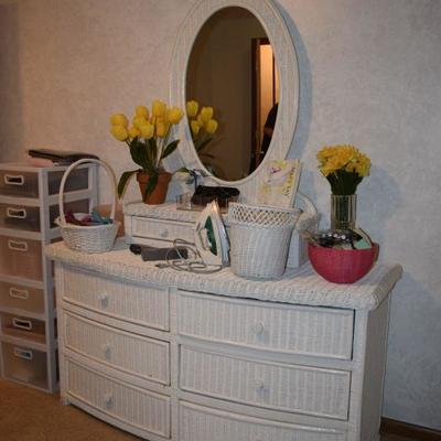 Wicker Dresser, Misc. Decor