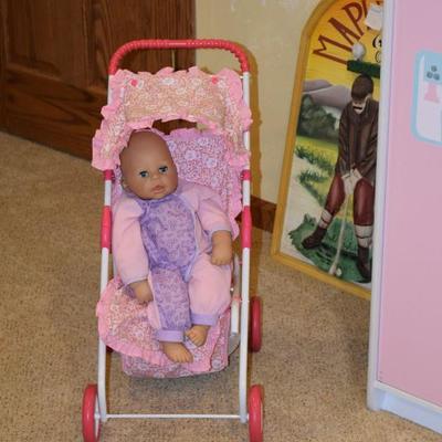 Doll and Doll Stroller