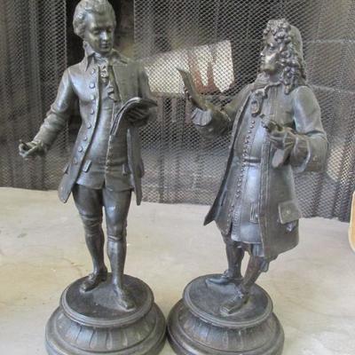 Antique spelter Beethoven and Bach