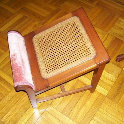 Unusual Caned Gout Stool