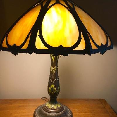 Tiffany style slag glass lamp