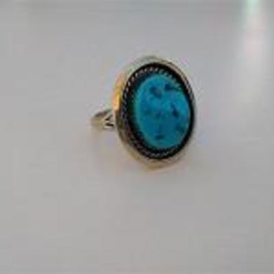 Gilbert Begay Sterling & Turquoise Ring