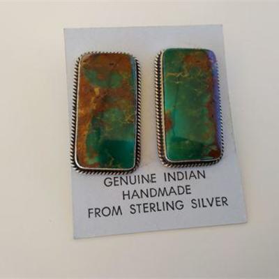 M. Lee Sterling & Turquoise Earrings