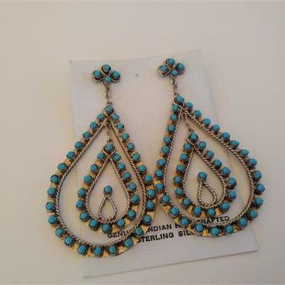 Handcrafted Sterling & Turquoise Earrings