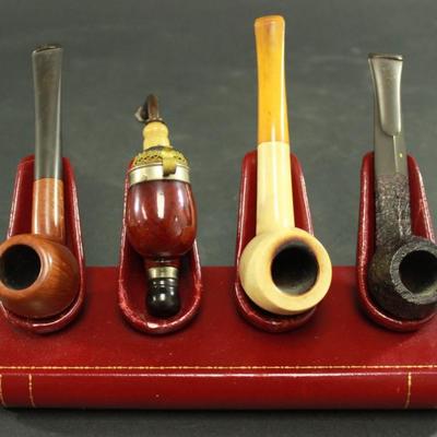 Lot 95: Lot of 4 Pipes with Stand 