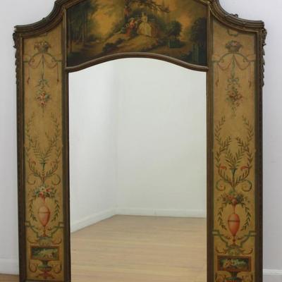 Lot 106A: Neoclassic Style Polychromed Trumeau Mirror 