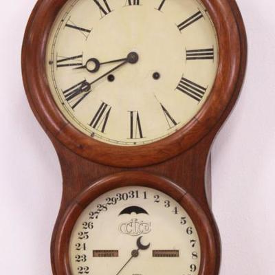 Lot 41A: H.B. Horton's Ithaca Calendar Clock 