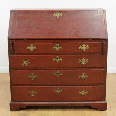 Lot 108A: American Chippendale Slant Front Bureau 