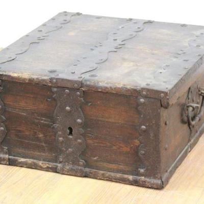 Lot 121: Antique Strong Box 