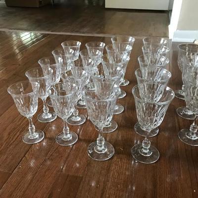 Fostoria Crystal Stem Ware
One set of 13 large
One set of 10 small 
