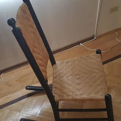 FWE031 Black Finish Rocking Chair with Woven Back
