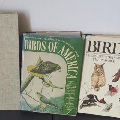 FWE043 Vintage Hard & Soft Cover Books - Birds, Atlas, Life
