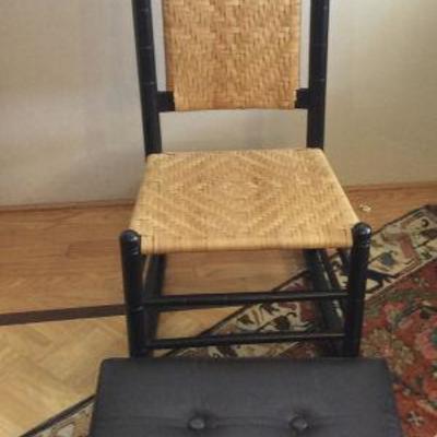 FWE006 Rocking Chair, Ottoman & Hanging Scroll
