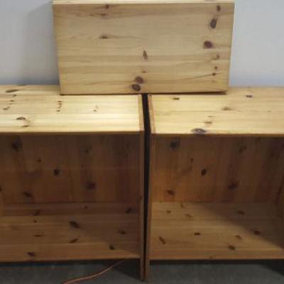 SLC096 Pair of Solid Wood Shelf Units

