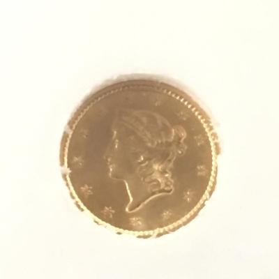 Rare 1853 MS65 $1 Gold Piece