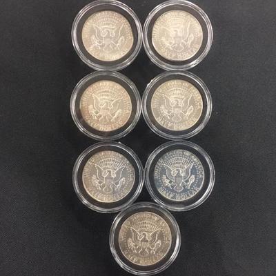 7-1964 Kennedy 1/2 Dollars-90% Silver