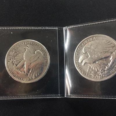 1941 & 1941 S Walking Liberty Halves-90% Silver