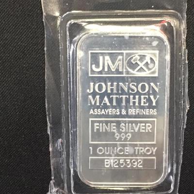 1oz Sealed Silver Bar JM
