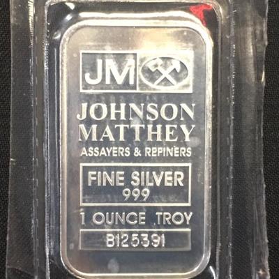 1oz Sealed Silver Bar JM