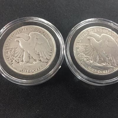 1944 & 1944 D Walking Liberty Halves-90% Silver