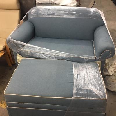 Loveseat pull-out bed and ottoman
