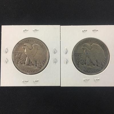 1943 & 1943 D Walking Liberty Halves-90% Silver