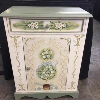 Beige & Green Small Cabinet