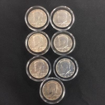 7-1964 Kennedy 1/2 Dollars-90% Silver