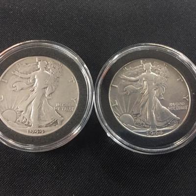 1944 & 1944 D Walking Liberty Halves-90% Silver