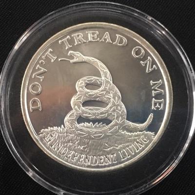 1 Troy Oz, Silver Proof- Don't Tread On Me