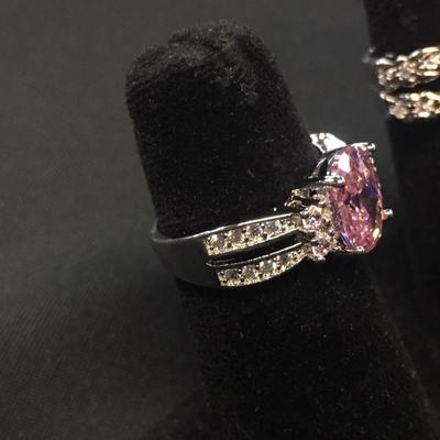 Pink Sapphire 925 Sterling Silver Ring Size 7