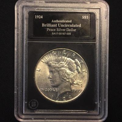1924 Slabbed Peace Dollar