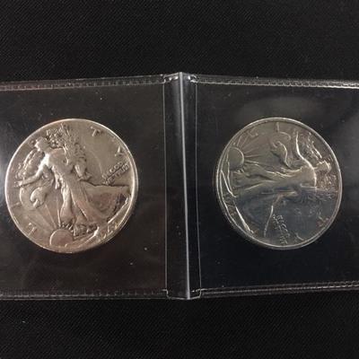 1941 & 1941 S Walking Liberty Halves-90% Silver