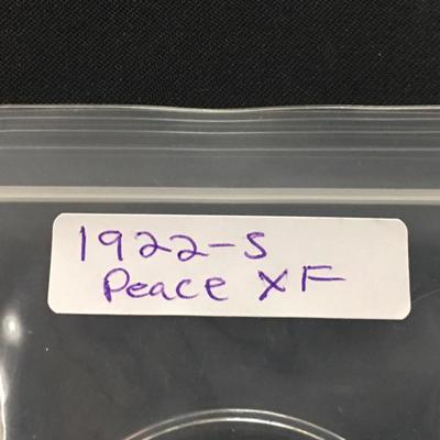1922 S XF Peace Dollar